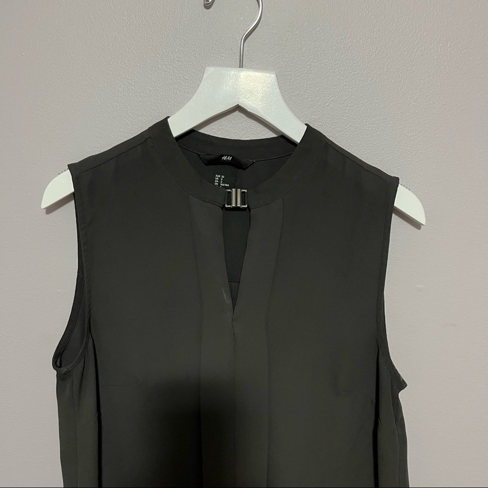 Charcoal H&M Sleeveless Top with Neck Hook Detail